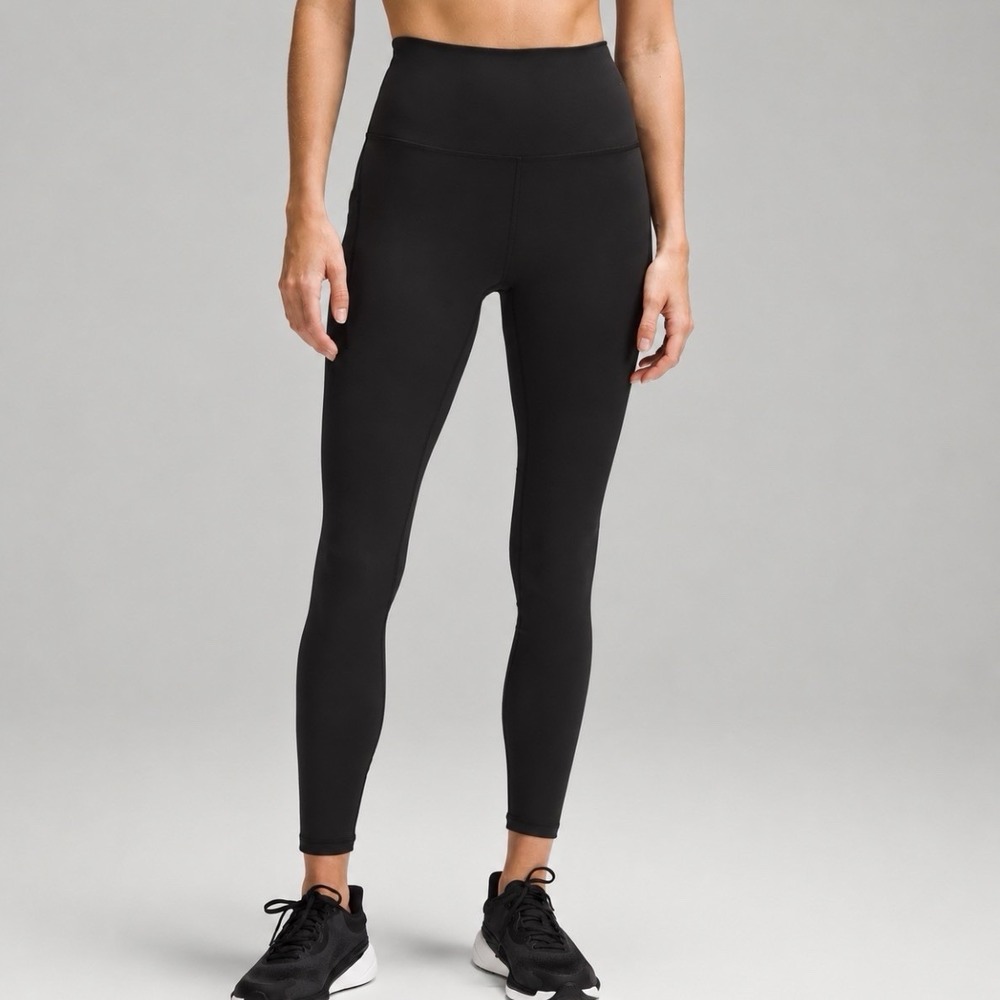 Lululemon Wunder Train High Rise Tight Pockets 28" Leggings Black Sz 6 Excellent